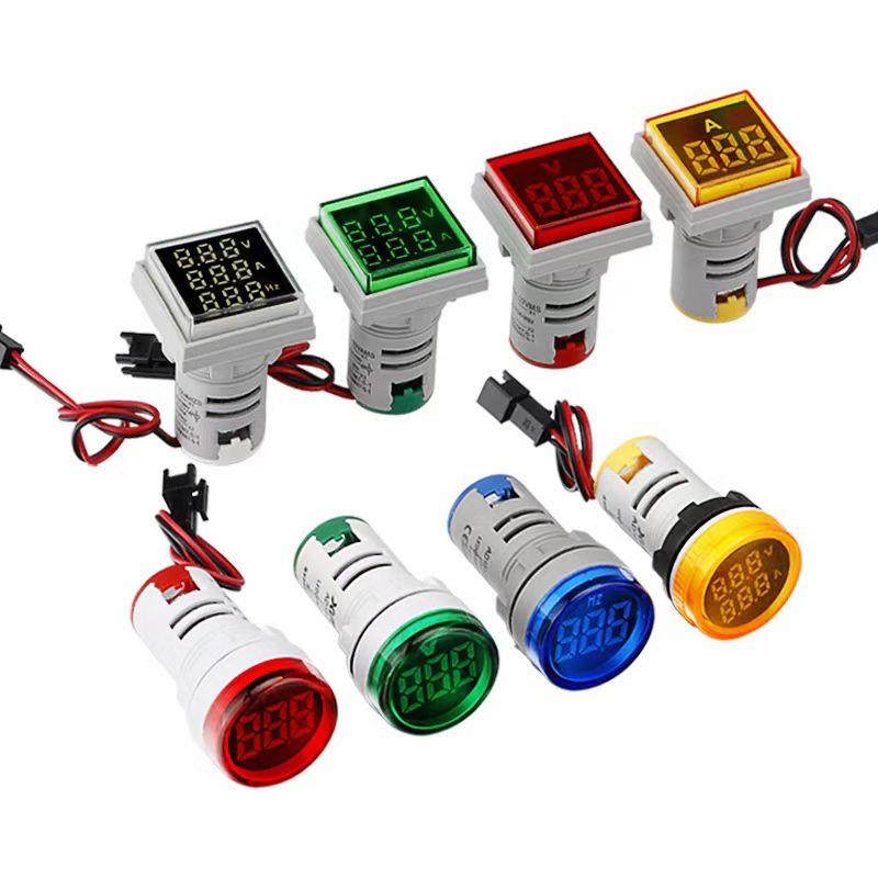 22mm Mini Voltmeter /Ammeter /Hertz Meter LED Digital Indikator Lampu Indikator