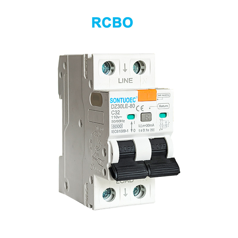 2P bocor arus sirkuit pemutus 6KA IEC61009.1 Kualitas standar RCBO