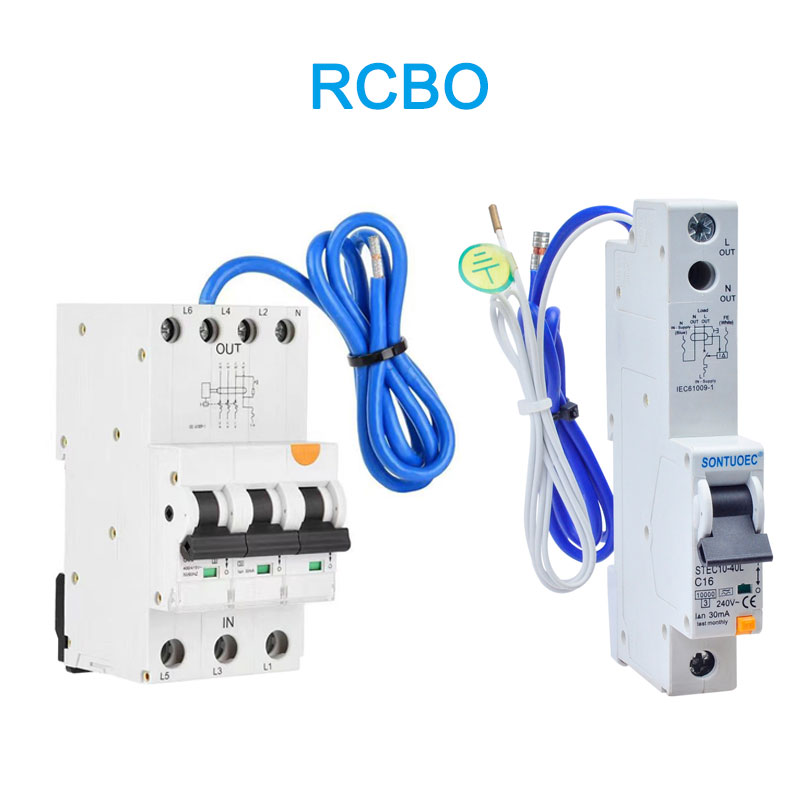 6ka 3p+n pemutus sirkuit kebocoran a (ac) tipe rcbo dengan kabel
