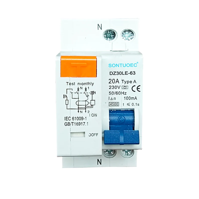 1p+n tipe elektronik rcbo