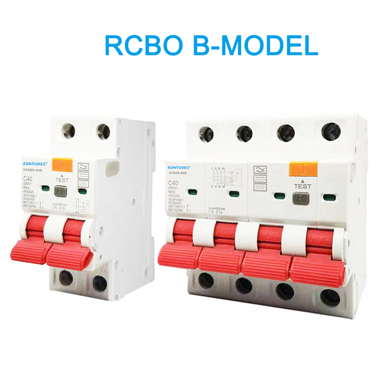 Rcbo b model 2p 4p pemutus sirkuit arus residu