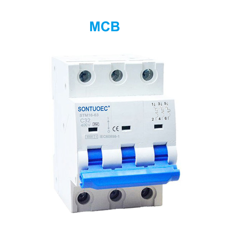 STM16-63 Pemutus Sirkuit Miniatur 6KA 1P 2P 3P 4P 16A 230/400V MCB