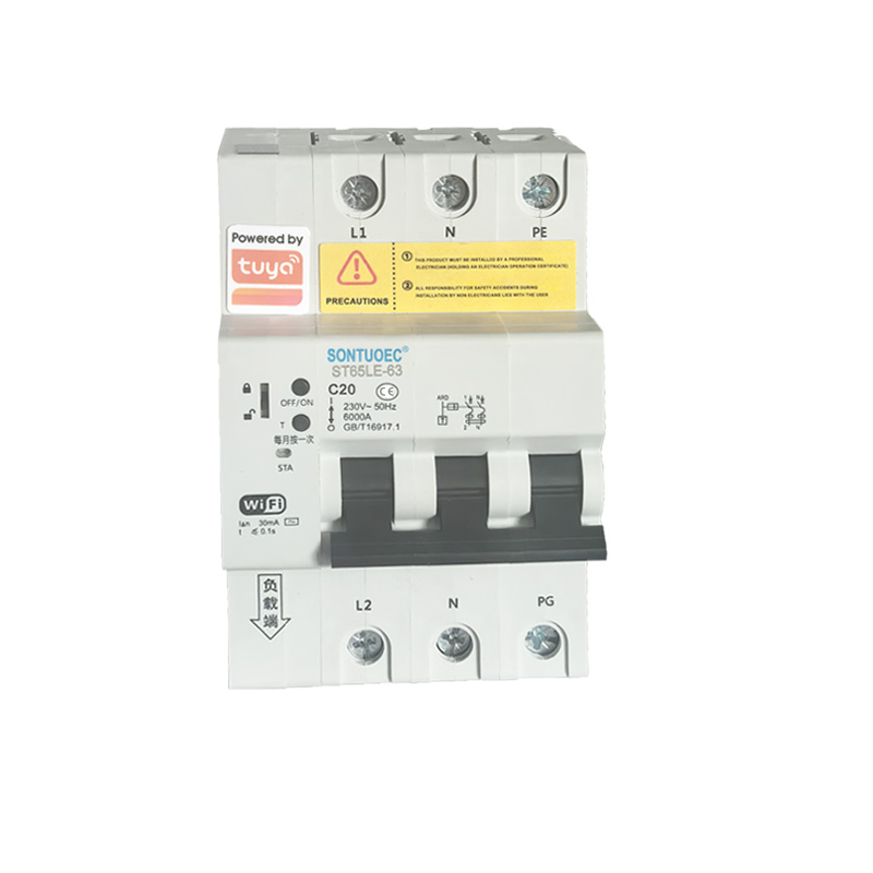 WiFi ST65LE-63wf2 Seri Pemutus Sirkuit Cerdas RCBO Cerdas IoT Multi Fungsional